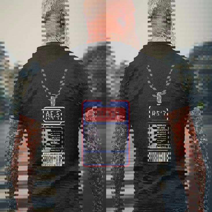 面白いfエリア 51 宇宙人 Idパス ハロウィンコスチューム メンズTシャツ バックプリント 高齢者への贈り物