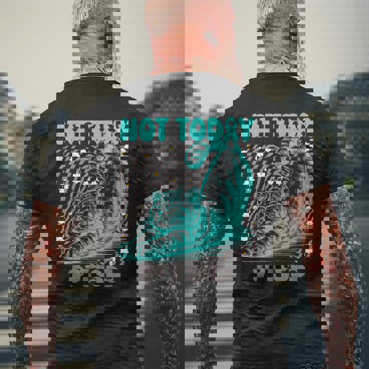 面白いptsd啓発リラックス猫は今日ではありません メンズTシャツ バックプリント 高齢者への贈り物