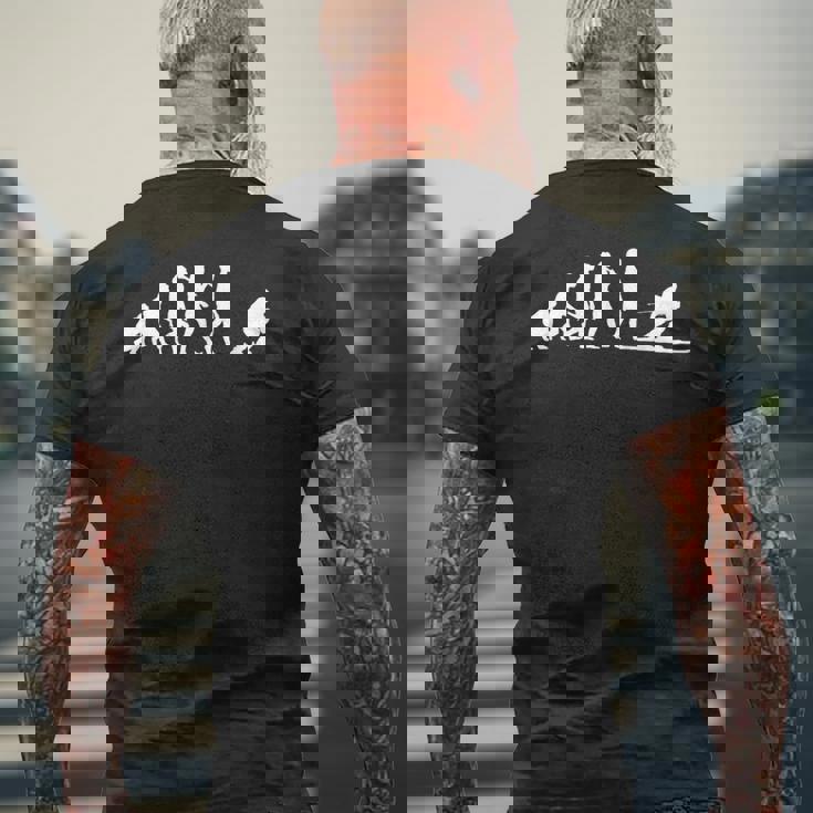 面白いスキー スキーヤーの開発 メンズTシャツ バックプリント 高齢者への贈り物