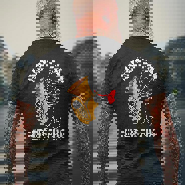 面白いチューバプレーヤー メンズTシャツ バックプリント 高齢者への贈り物