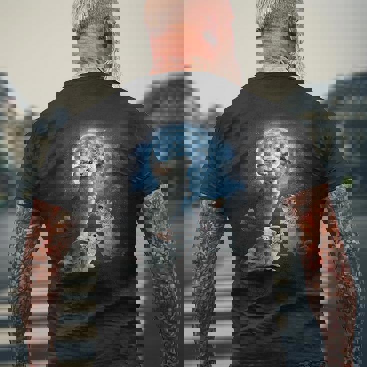 面白いチンチラシャツ 月に吠えるチンチラ メンズTシャツ バックプリント 高齢者への贈り物