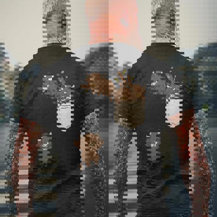 面白いバッファローバイソンかわいい遊び。 メンズTシャツ バックプリント 高齢者への贈り物