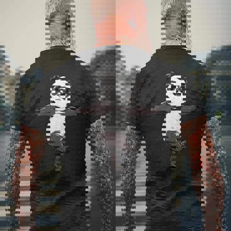 面白いパンダダンシングダンスポーズサングラス メンズTシャツ バックプリント 高齢者への贈り物