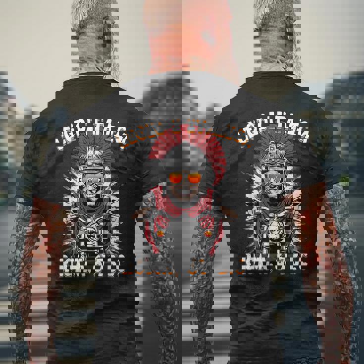 面白いローマのセンチュリオン モーターサイクリスト Legio 1 Italica メンズTシャツ バックプリント 高齢者への贈り物