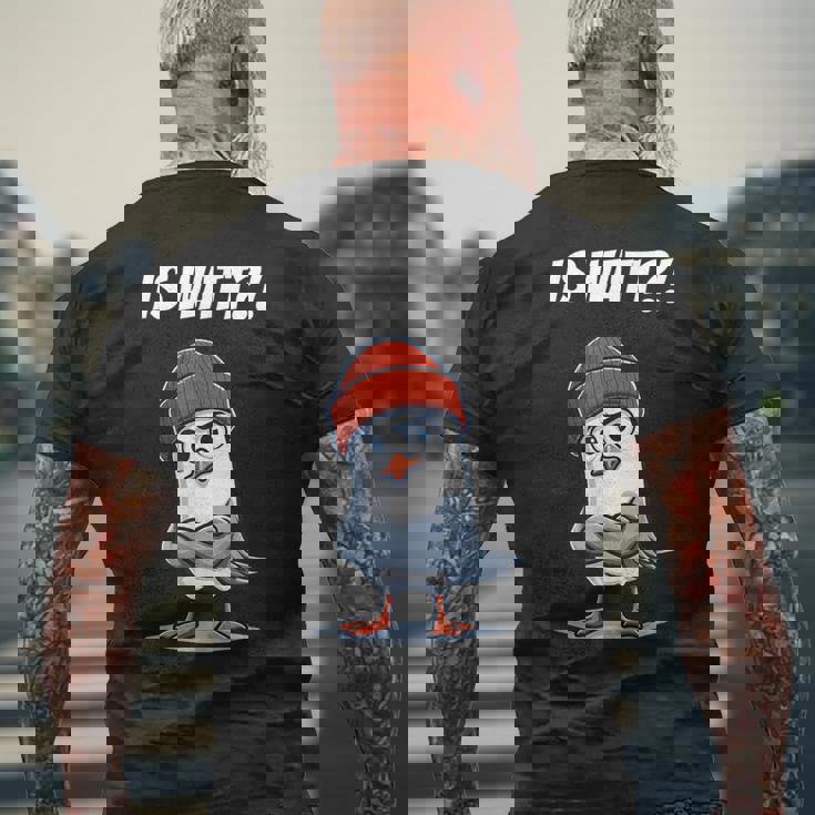 面白い北海のカモメはワット低ドイツ語オストフリースラントと言っています。 メンズTシャツ バックプリント 高齢者への贈り物