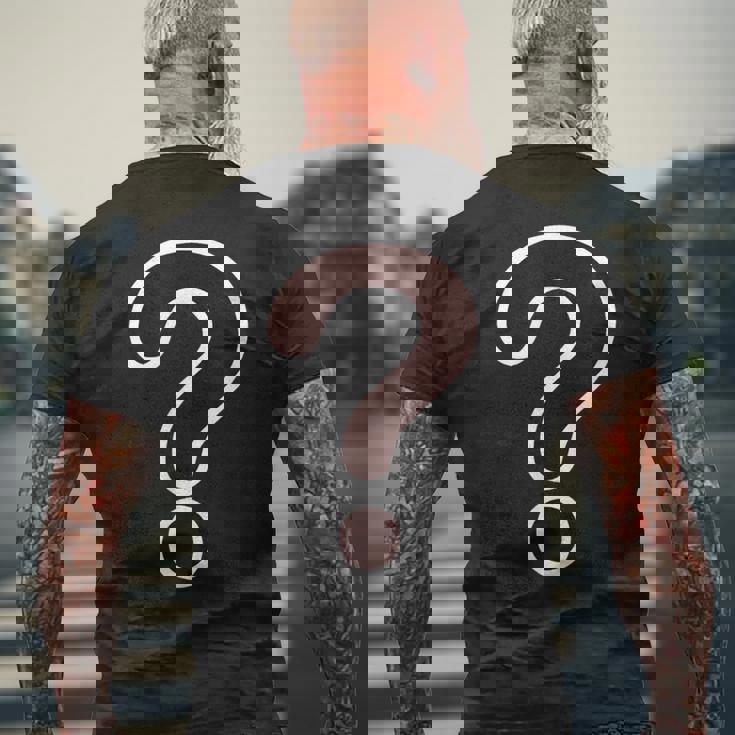 ？ はてなマーク クエスチョン マーク（疑問 謎 不思議）【変なデザイン屋さん】文字 面白い メンズTシャツ バックプリント 高齢者への贈り物