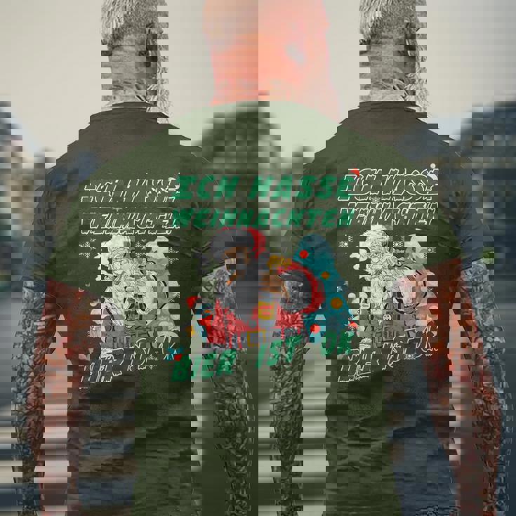 Lustiges I Hate Christmas Ich Hasse Weihnachten Bier Ist Ok T-Shirt mit Rückendruck Geschenke für alte Männer