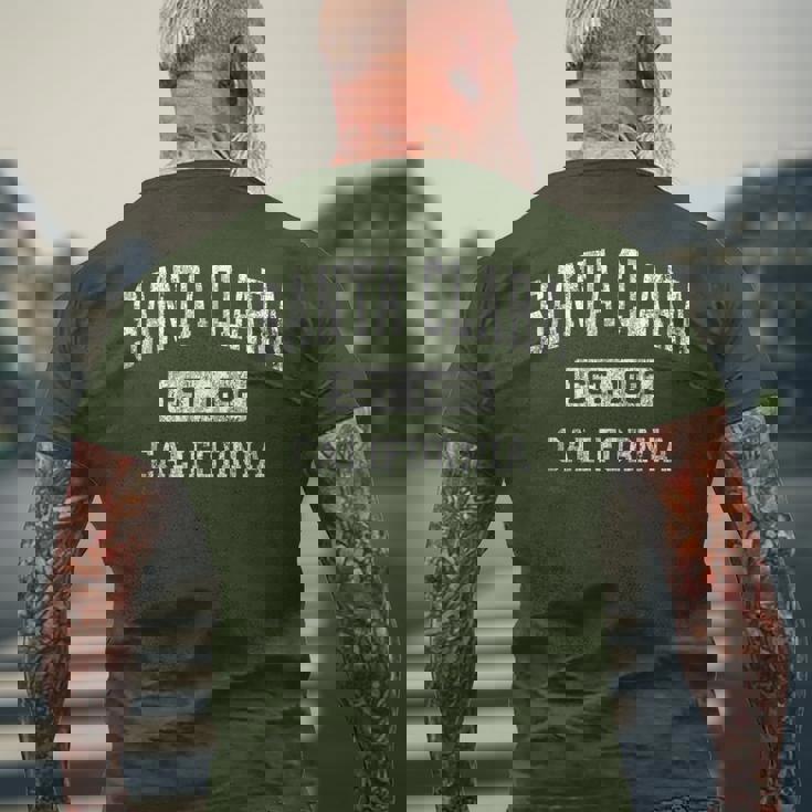 Santa Clara California Ca ビンテージ 確立されたスポーツデザイン メンズTシャツ バックプリント 高齢者への贈り物