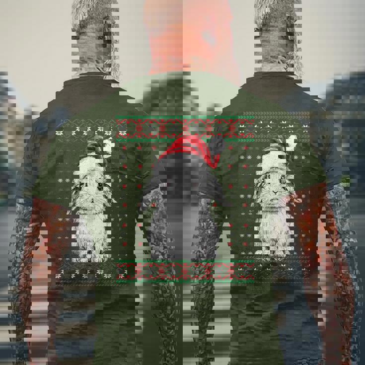 Ugly Christmas Sweater Rabbit Lover Santa Hat Holiday Men's T-shirt Back Print Gifts for Old Men Ugly Christmas Sweater Rabbit Lover Santa Hat Holiday Men's T-shirt Back Print Gifts for Old Men