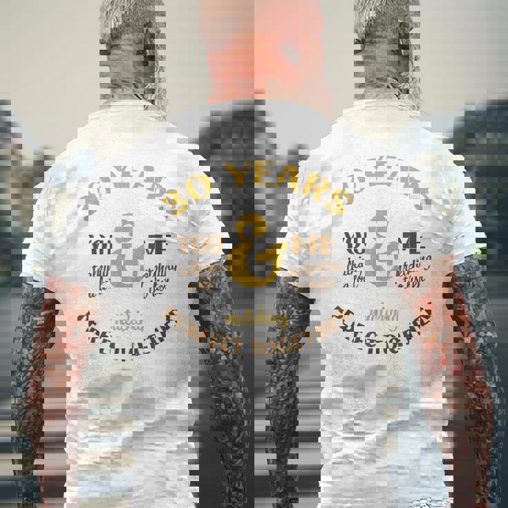 30年 一緒に完成 30周年 おそろい カップル メンズTシャツ バックプリント 高齢者への贈り物
