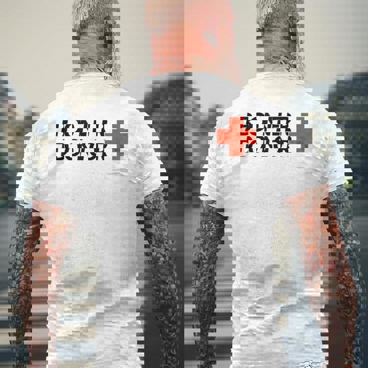 Boner Donor ラウンチ ハロウィン メンズTシャツ バックプリント 高齢者への贈り物