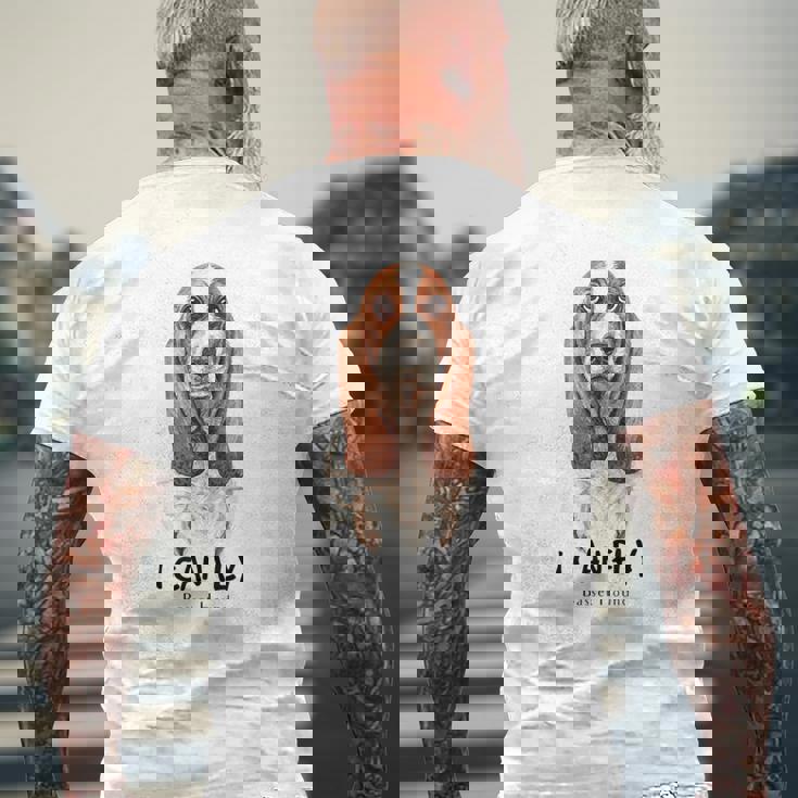 I Can Fly バセットハウンド メンズTシャツ バックプリント 高齢者への贈り物