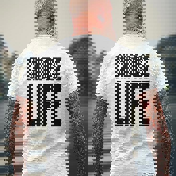 Choose Life 前面と背面の両面デザイン メンズTシャツ バックプリント 高齢者への贈り物