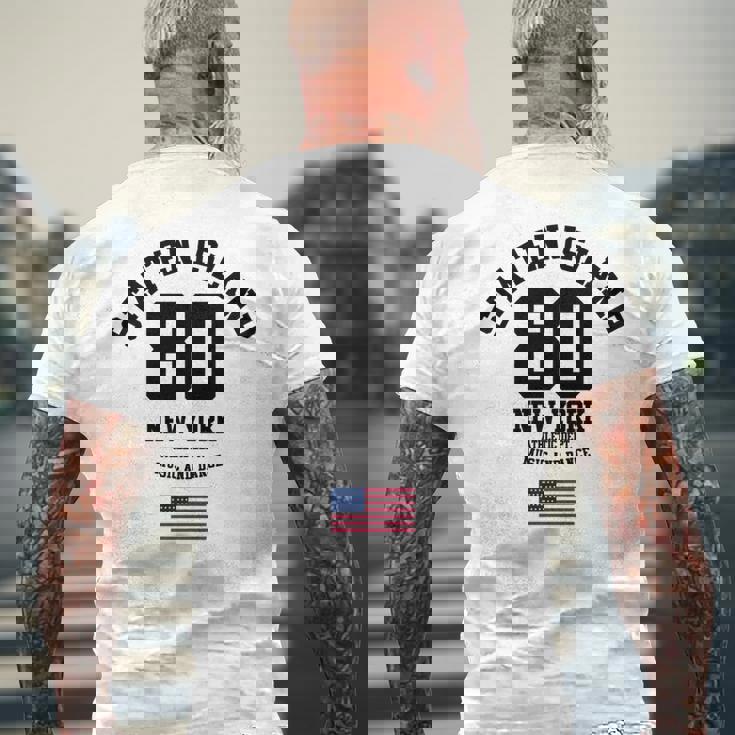 Cooltaten Island New York City Illustration Fashiontyle 長袖tシャツ メンズTシャツ バックプリント 高齢者への贈り物