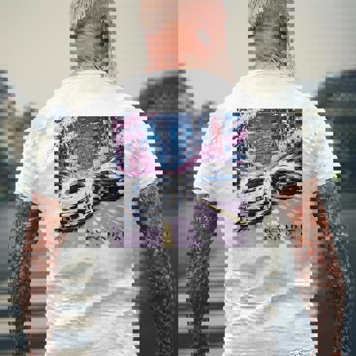 Deuxoitures De Course Jdm Japan Drifting Tokyokylineur Le Dos T-shirt imprimé au dos Cadeaux pour les vieillards