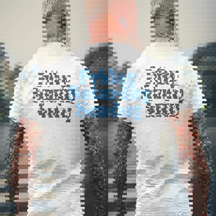 Fridayaturdayunday Moodibe Weekend Relax Day Off メンズTシャツ バックプリント 高齢者への贈り物