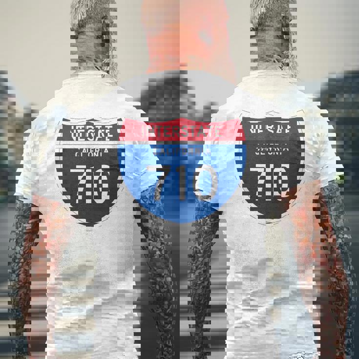 Interstate 710 California メンズTシャツ バックプリント 高齢者への贈り物