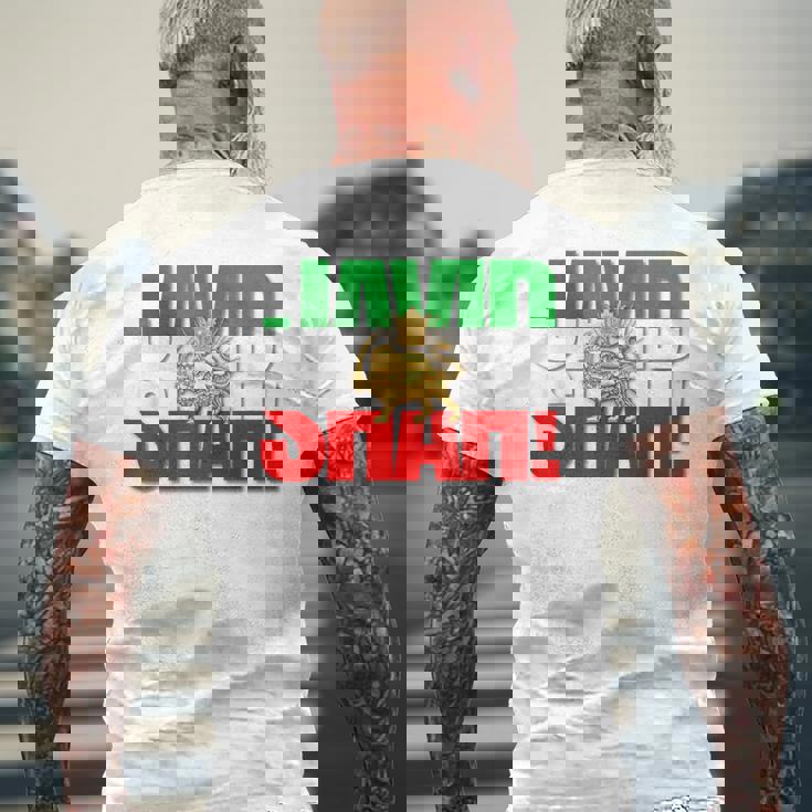 Javidhah イラン国旗 ペルシャパフラヴィー ライオンと太陽 メンズTシャツ バックプリント 高齢者への贈り物