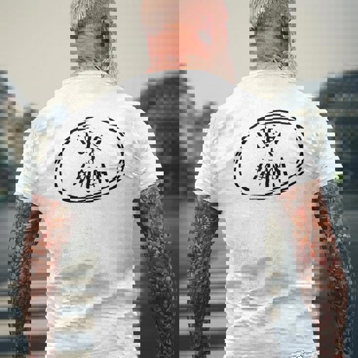 Life Is Happy メンズTシャツ バックプリント 高齢者への贈り物