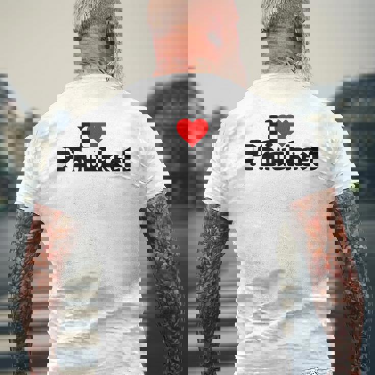 I Love Heart Phuket Thitand メンズTシャツ バックプリント 高齢者への贈り物