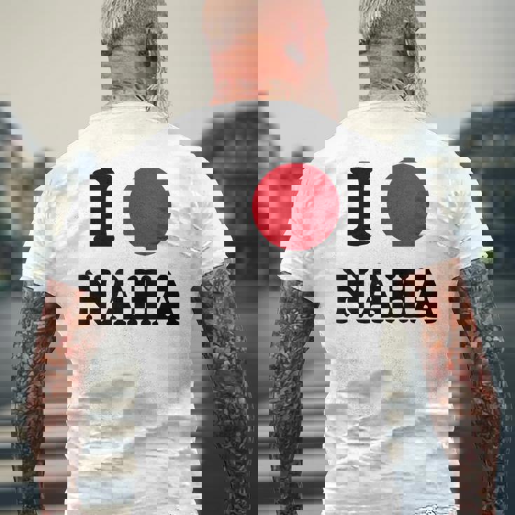 I Love Naha 那覇大好き メンズTシャツ バックプリント 高齢者への贈り物