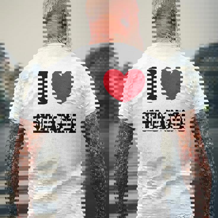 I Loveetagaya アイ・ラブ世田谷 メンズTシャツ バックプリント 高齢者への贈り物