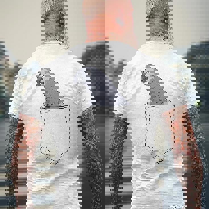 Oiseau Gris Du Gabon Dans Leac T-shirt imprimé au dos Cadeaux pour les vieillards