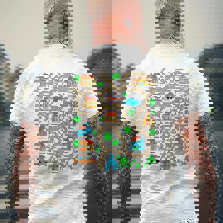 Play Cars On Dad's Back Mat Road Car Race Track Festa Del Papà T-shirt da uomo con stampa posteriore Regalos para ancianos