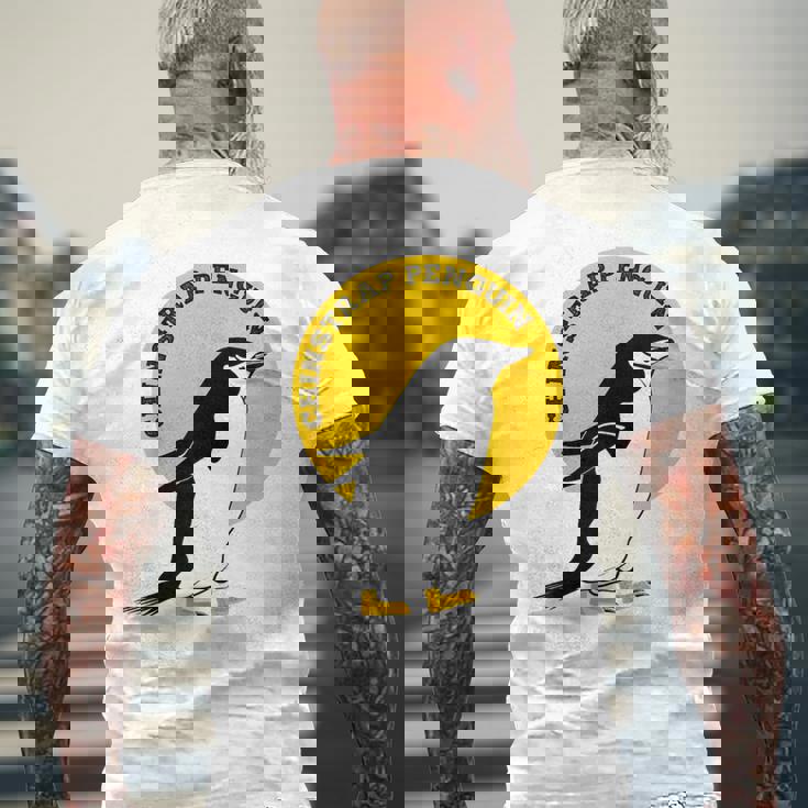 Reins ペンギン チンストラップ メンズTシャツ バックプリント 高齢者への贈り物