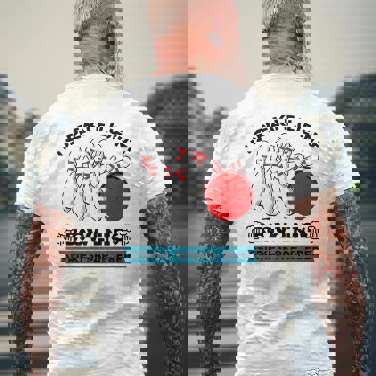 Strike スペア ビール ボウラー ボーリングボール 面白ボウリング メンズTシャツ バックプリント 高齢者への贈り物