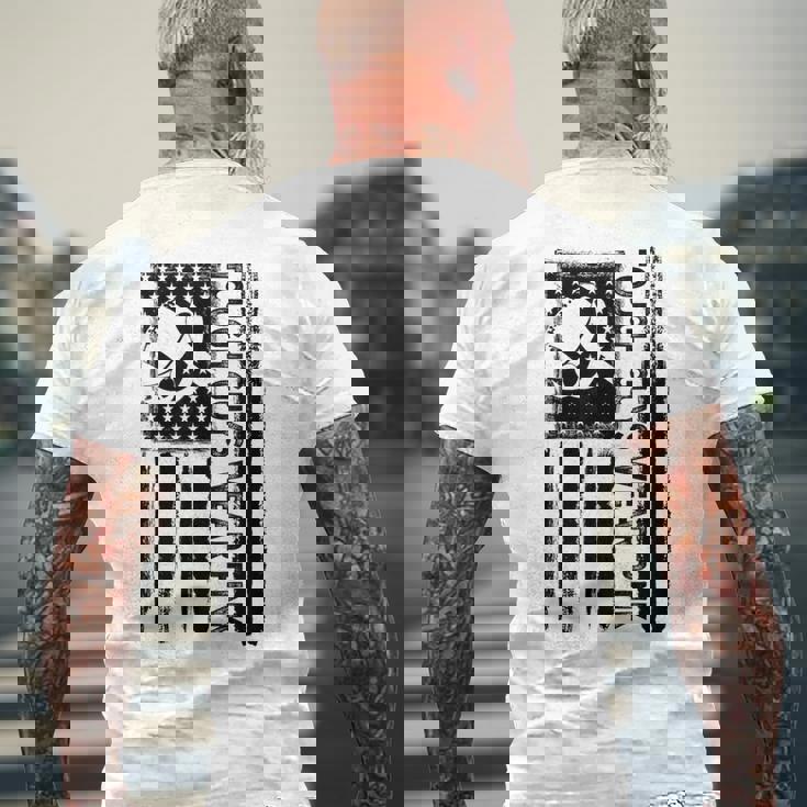 Tough Guys Wear Pink Breast Cancer Football American Flag Men's Back Print T-Shirt Gifts for Old Men Tough Guys Wear Pink Breast Cancer Football American Flag Men's Back Print T-Shirt Gifts for Old Men