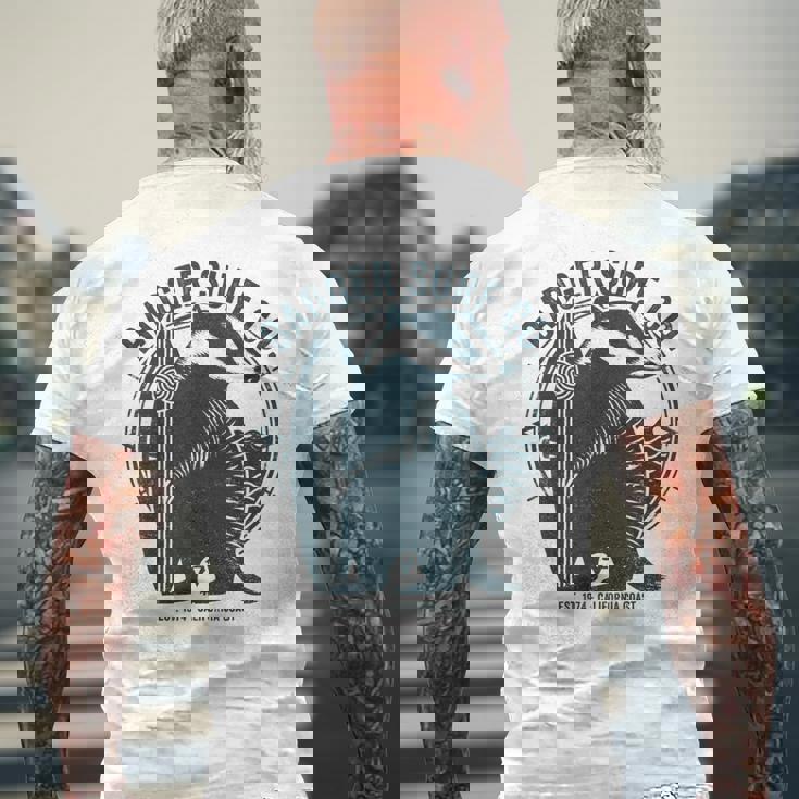 Vintage Badgerurf Co レトロ サーフィン カリフォルニアアート メンズTシャツ バックプリント 高齢者への贈り物