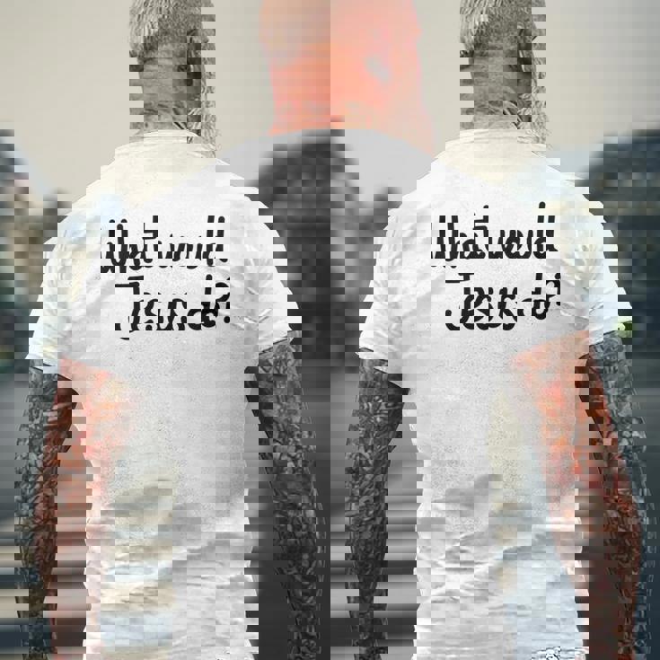 What Would Jesus Do 長袖tシャツ メンズTシャツ バックプリント 高齢者への贈り物