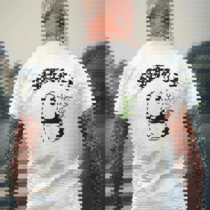 かわいいパンダ 中国風日本語 面白 メンズTシャツ バックプリント 高齢者への贈り物