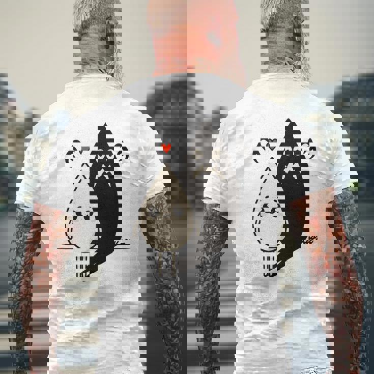 かわいい影モンスター コントラスト イラスト 長袖tシャツ メンズTシャツ バックプリント 高齢者への贈り物