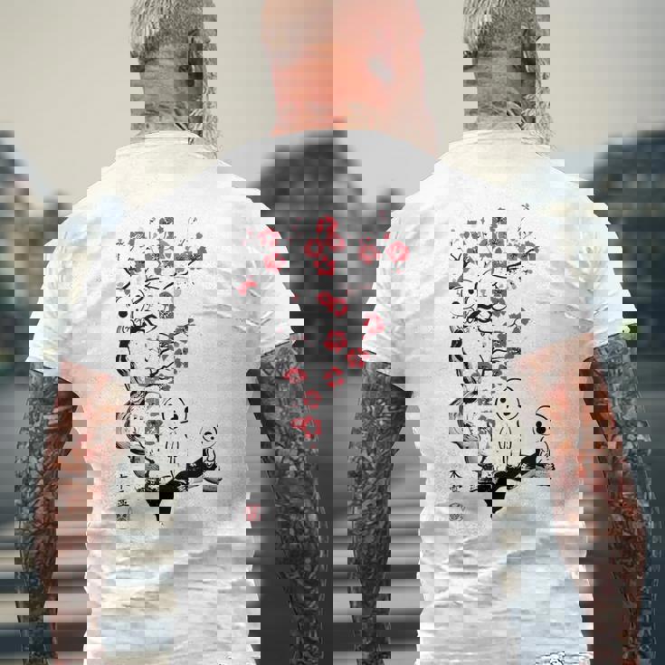 こだま 日本の幽霊 日本 童話 メンズTシャツ バックプリント 高齢者への贈り物