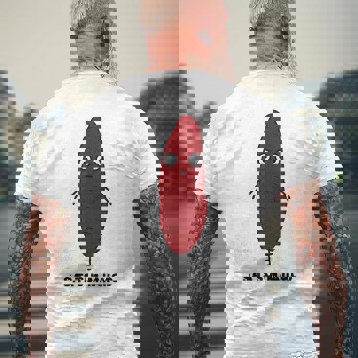 さつまいも 顔 イラスト かわいい おもしろ 簡単 シンプル ゆるい 野菜 メンズTシャツ バックプリント 高齢者への贈り物