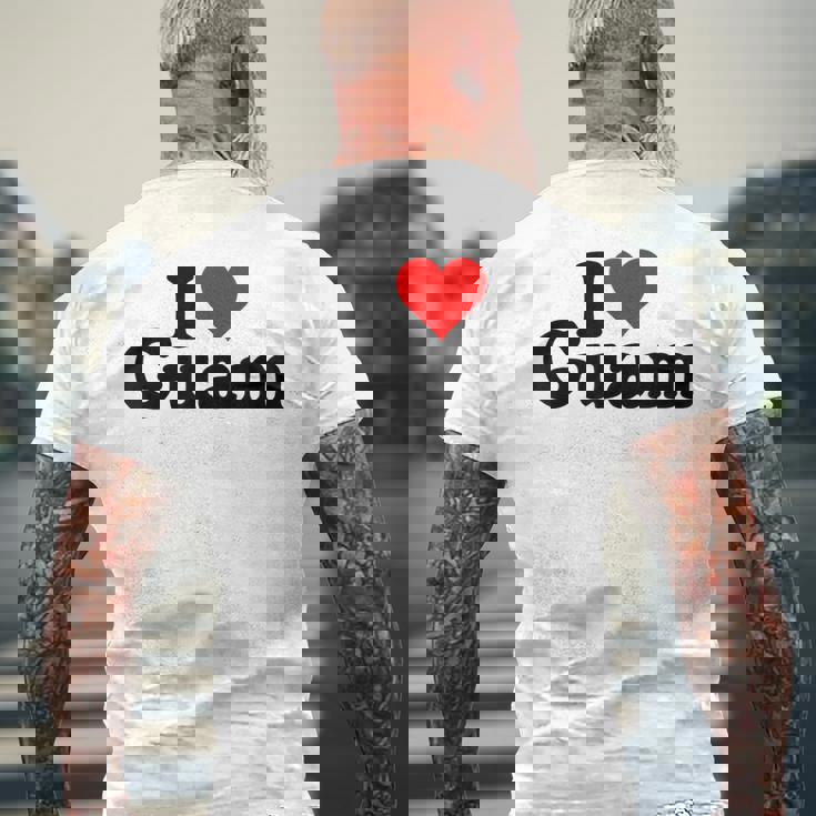 アイラブハートグアムグアマニアンプライド メンズTシャツ バックプリント 高齢者への贈り物