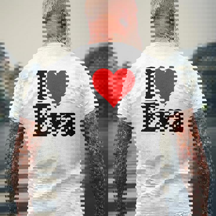 アイ・ラブ・ハート・エヴァ メンズTシャツ バックプリント 高齢者への贈り物