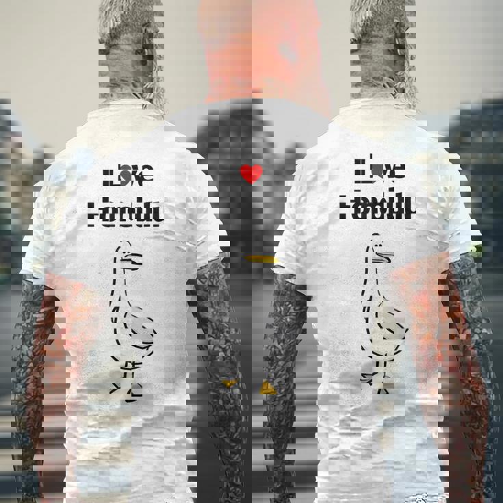 アイ・ラブ・ホノルル メンズTシャツ バックプリント 高齢者への贈り物