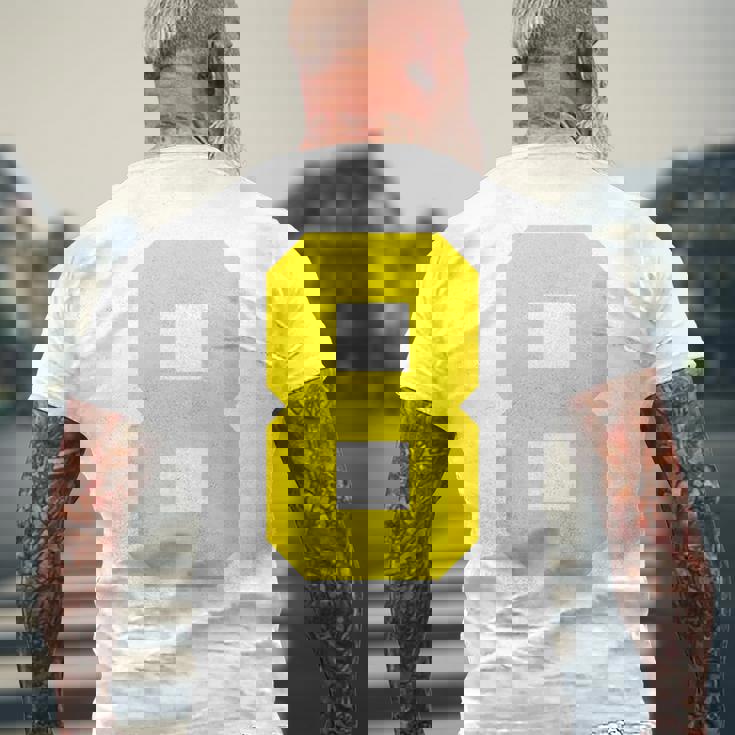 イエローナンバー8 背面 スポーツチームジャージ番号 メンズTシャツ バックプリント 高齢者への贈り物