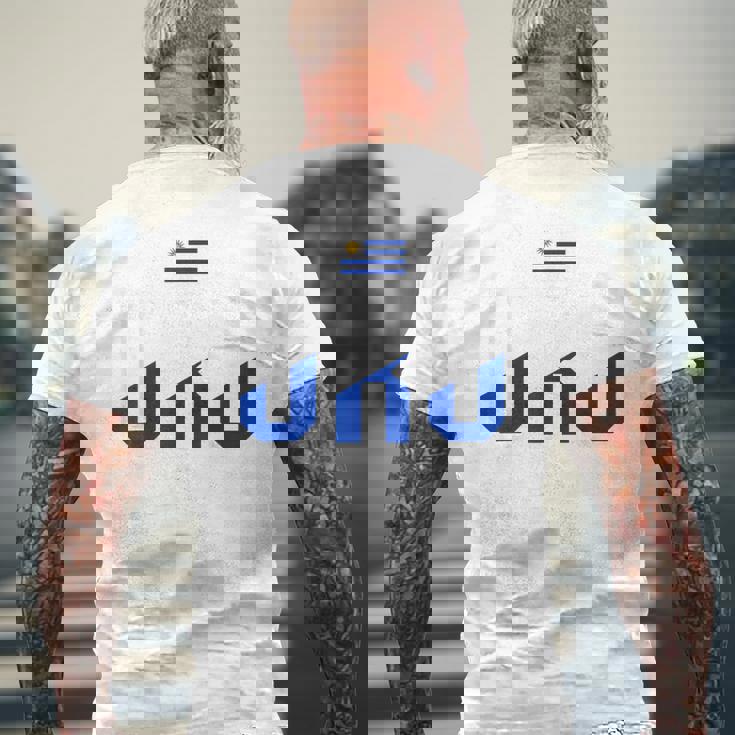 ウルグアイプライド Uru ウルグアイ国旗 ヴィンテージ メンズTシャツ バックプリント 高齢者への贈り物