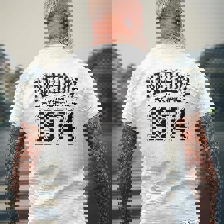 オーサム・ビンテージ1974年 メンズTシャツ バックプリント 高齢者への贈り物