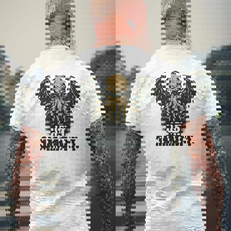 クトゥルフ、ただ召喚するだけ、面白い宇宙ホラークトゥルフカルト。 長袖tシャツ メンズTシャツ バックプリント 高齢者への贈り物