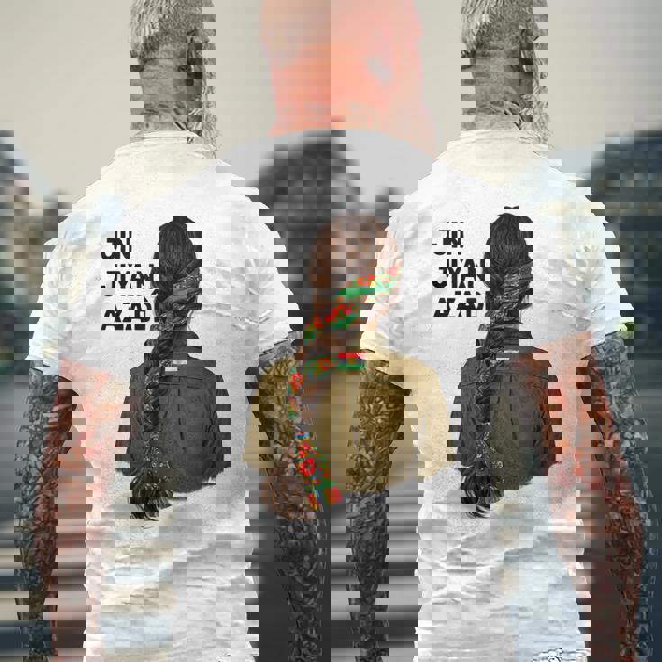 クルディスタン・ノウルーズ、ジン、ジヤン、アザディ・ロジャワ、クルディスタンが大好き メンズTシャツ バックプリント 高齢者への贈り物