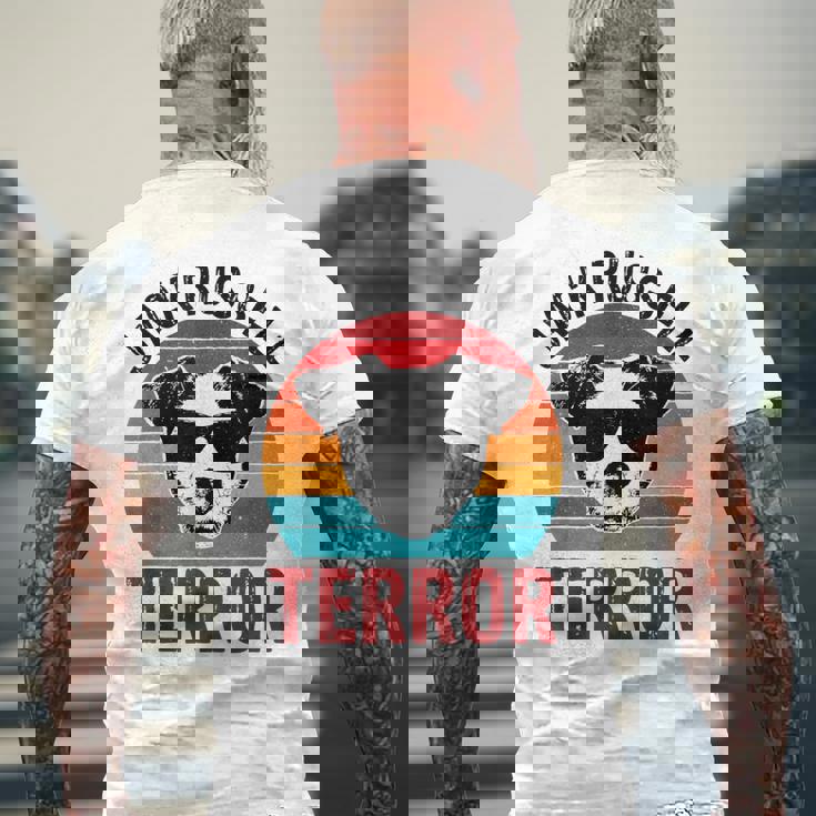 ジャック・ラッセル・テラー・テリア ファニー パーソンズ 犬 メンズTシャツ バックプリント 高齢者への贈り物