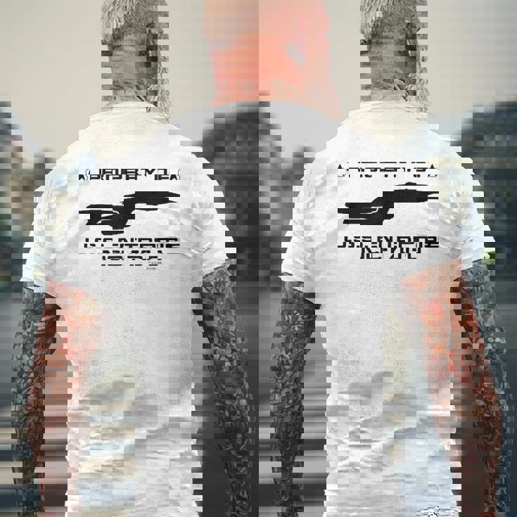 スタートレック 次世代uSSエンタープライズプロファイル メンズTシャツ バックプリント 高齢者への贈り物