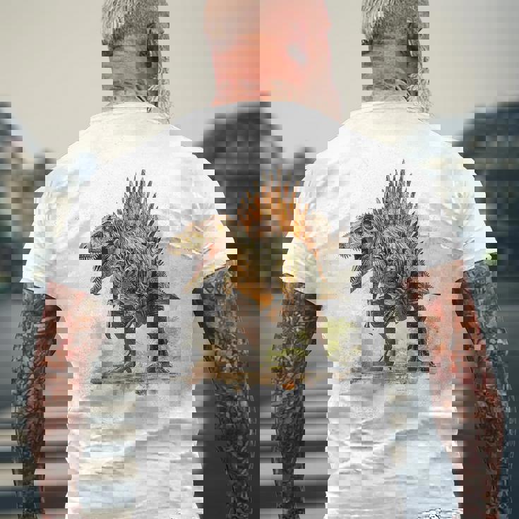 スピノサウルス 恐竜モチーフ イラスト スピノサウルス メンズTシャツ バックプリント 高齢者への贈り物