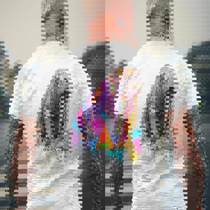 セイウチ 動物 モチーフ イラスト セイウチ メンズTシャツ バックプリント 高齢者への贈り物