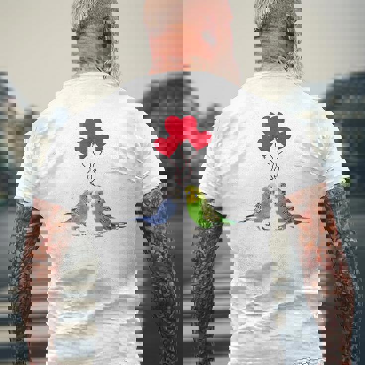 セキセイインコ、面白い鳥、楽しい、セキセイインコ メンズTシャツ バックプリント 高齢者への贈り物